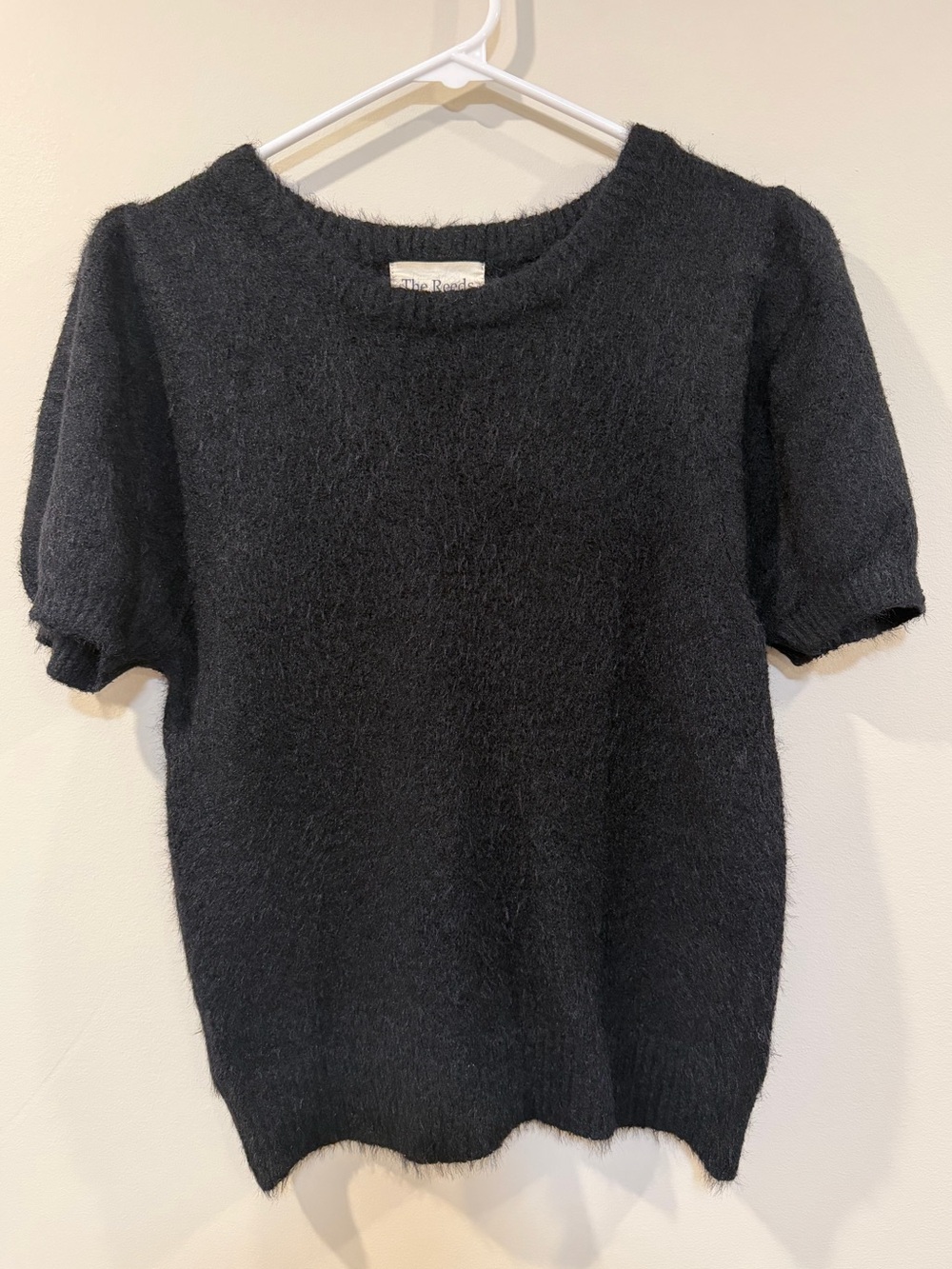 The Reeds x J.Crew Fuzzy Black Short Sleeve Sweater